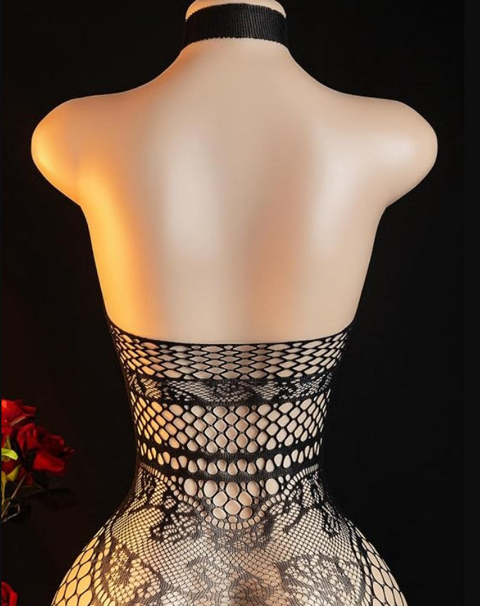 Sexy Fishnet Bodysuit for Women  Hot Transparent Lingerie Nightwear  Stretchable Body Stocking
